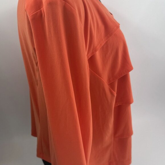 Julian Taylor Shrug Jacket Pleated Cardigan Womens 22W Orange Stretch Cropped - Picture 2 of 11